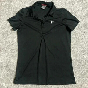 Tesla Polo Shirt Small Black Logo Short Sleeves